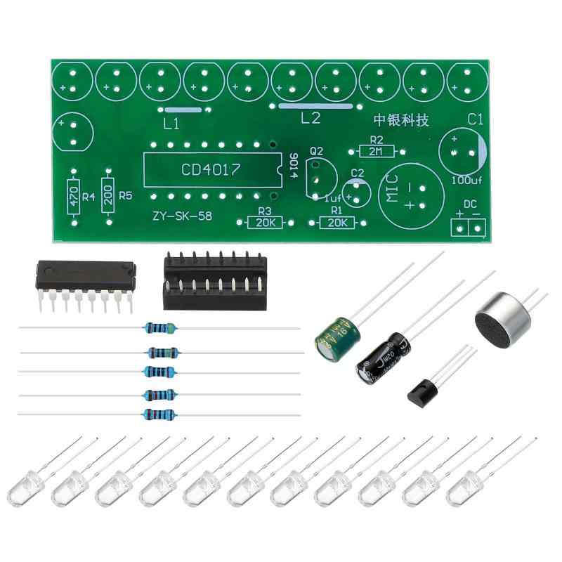 PATIKIL はんだ付け練習ボード 2セット 電子キット 試作PCBボード DIY 溶接回路 音声制御LEDライト 競技実験用 回路基板 4-12V