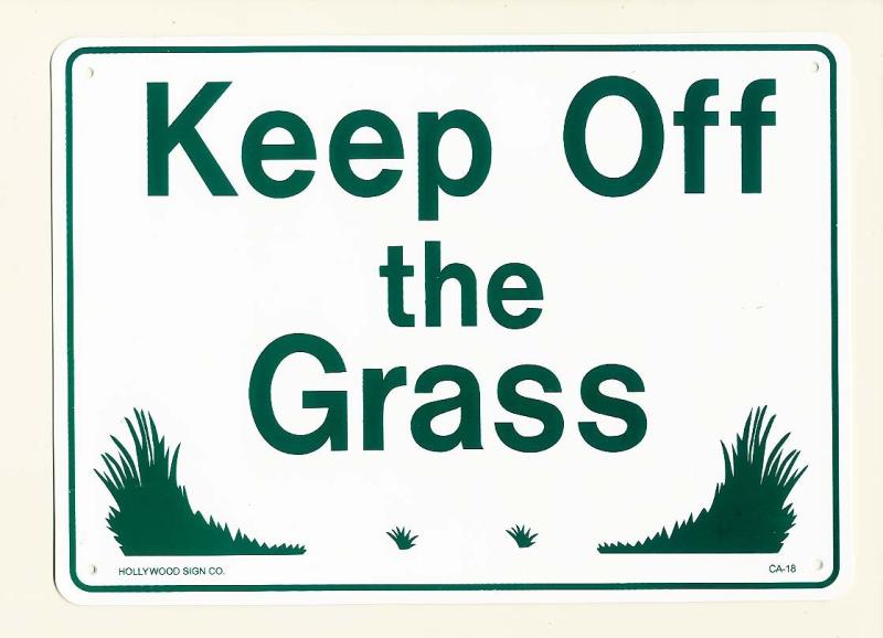 プラスチックメッセージサインボード　【Keep Off the Grass（芝生に入るな）】　CA-18