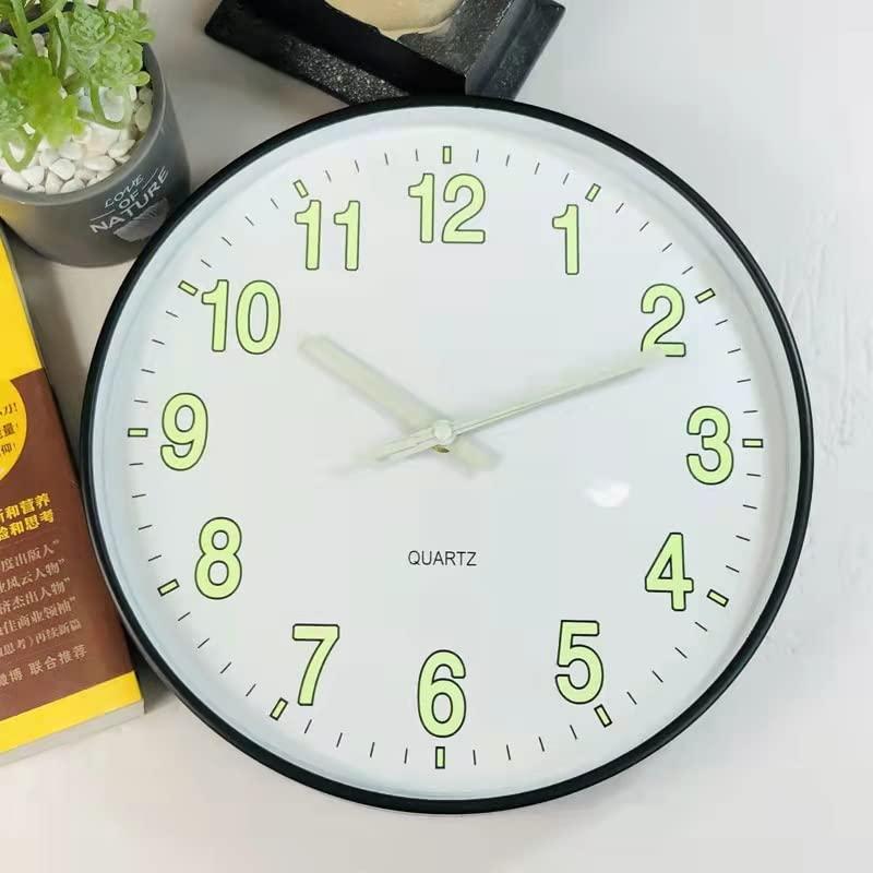 掛け時計 壁掛け時計 リビング30センチ夜光デジタル掛け静音時計円形スタイリッシュ北欧夜光