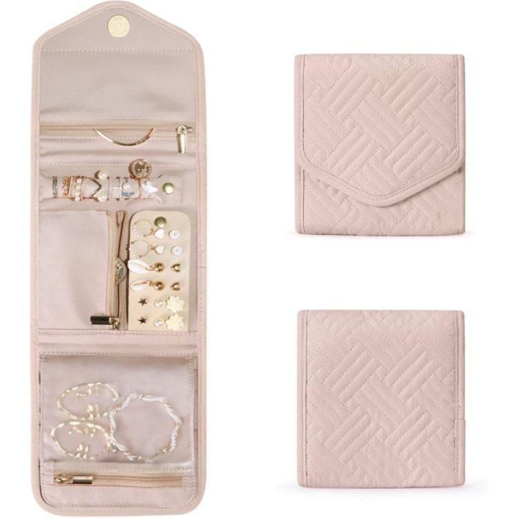 ポーチ レディース 防水 ポリエステル素材 宝飾品 アクセサリー コスメ 化粧品 収納 多機能 ジュエリーロール 折りたたみ コンパクト 携帯用 旅行用 おしゃれ 整理