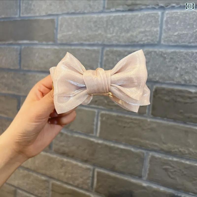 セキュアデポのアクセサリー ヘア クリップ かわいい 両面 蝶 ネクタイ ボール ハイエンド 女性 バック ポニーテール バックル トップ｜アングル2