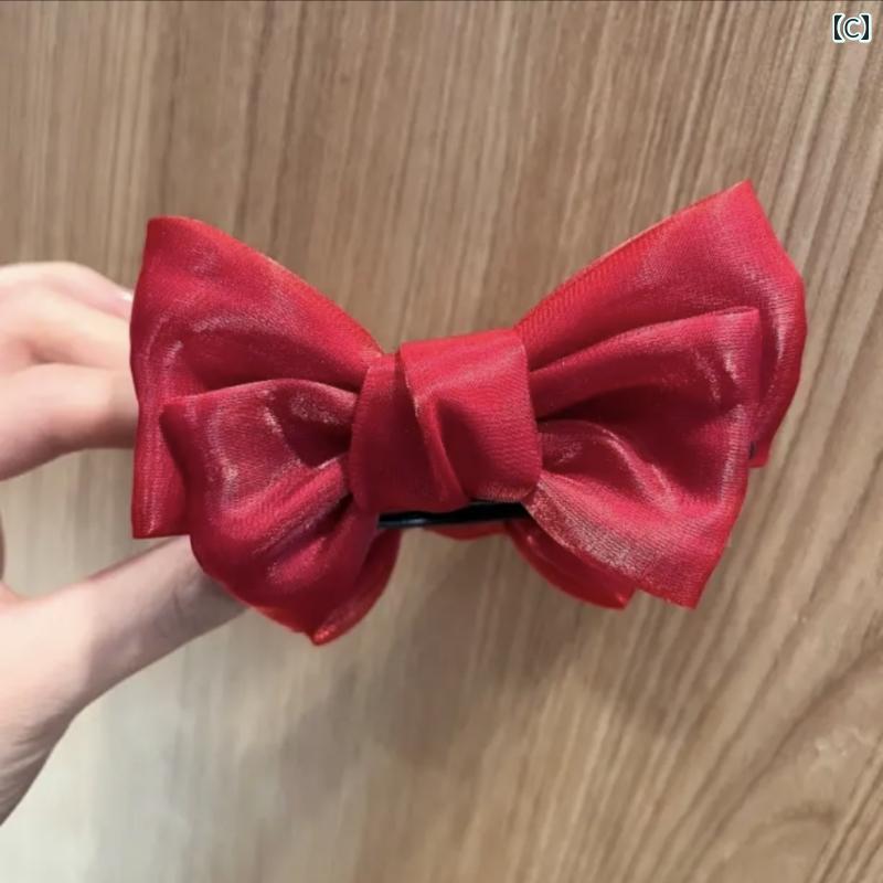 セキュアデポのアクセサリー ヘア クリップ かわいい 両面 蝶 ネクタイ ボール ハイエンド 女性 バック ポニーテール バックル トップ｜アングル3