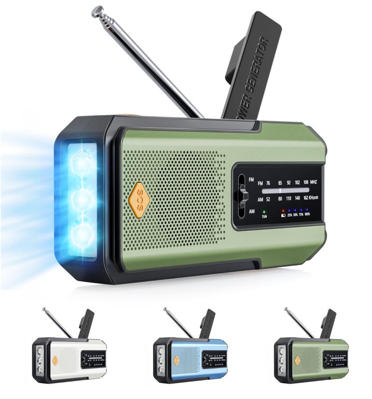 防災ラジオ 2500mAh 充電式ラジオ 多機能防災ラジオ Leacco