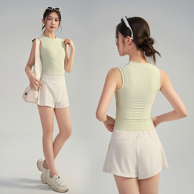 ブラトップ レディース バスト揺れ軽減 カップ付き リブ編み 吸汗速乾 タンクトップ ヨガウェア ピラティス トレーニング フィットネス ジム アウター ルームウェア 快適 伸縮性 ナイロン素材