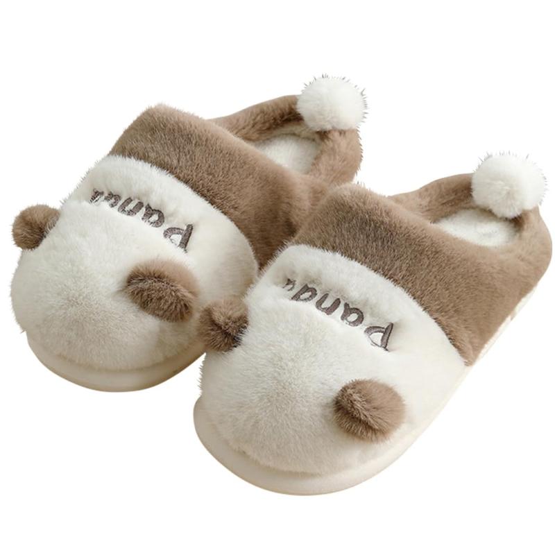 スリッパ ルームシューズ パンダ お耳としっぽ付き もふもふ ふわふわ 防寒 あったかい ぬくぬく 前詰まり 柔らかソール クッション性 滑り止め付き 歩きやすい 女性用 男性用 secure-depo-10154418 セキュアデポ パッケージ画像