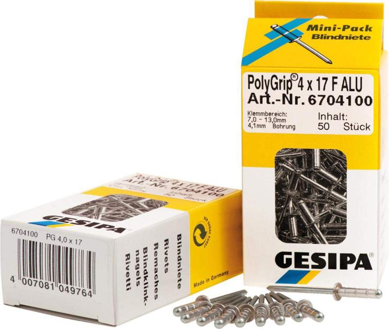ゲシパ 詰め替え用リベット PolyGrip[] アルミ/スチール製 50本入り Φ4.8mm×10mm 1433850