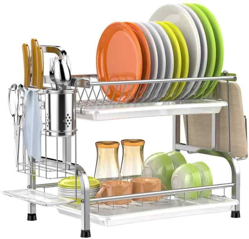 水切りラック 食器 水切り かご SUS304ステンレス製 食器 収納 ディッシュラック キッチン収納ラック ..