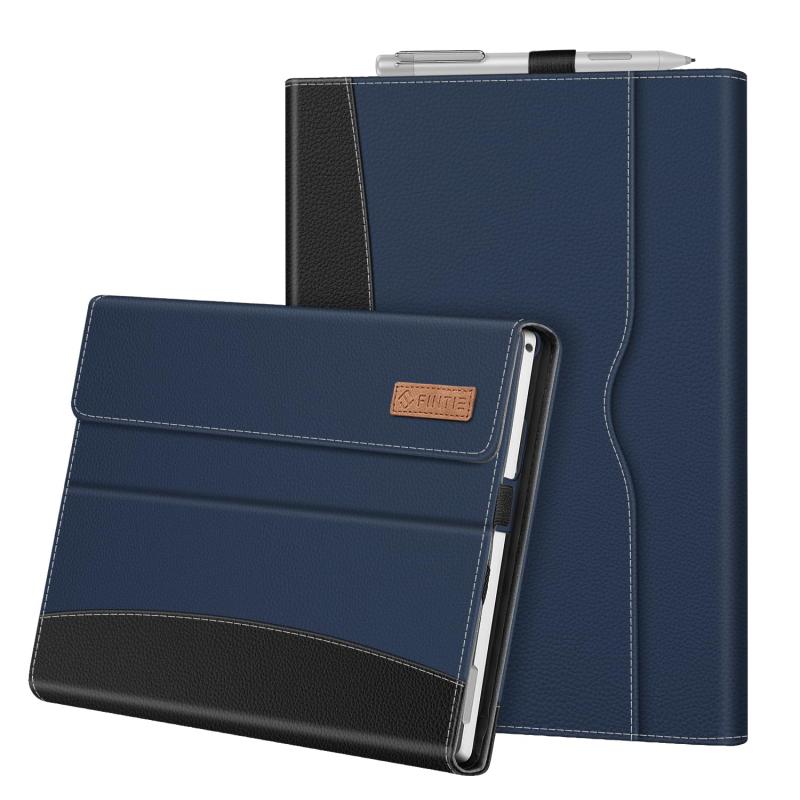 Fintie Microsoft Surface Pro 7 Plus/ 7 / 6 / 5 2017 / 4 / 3 ケース カバー 全面保護 薄型 スタンド機能付き マルチ視角 PU レザー ポケット付き ペンホルダー付き 収納性