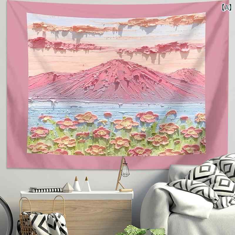 タペストリー 壁掛け ウォールデコ インテリア 背景布 写真撮影 室内装飾品 癒し 北欧 絵画風 おしゃれ ユニーク アート
