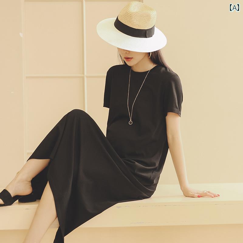 夏 マタニティウェア サマートップス マタニティドレス ファッション ハイエンド 半袖 T シャツ ロング スカート
