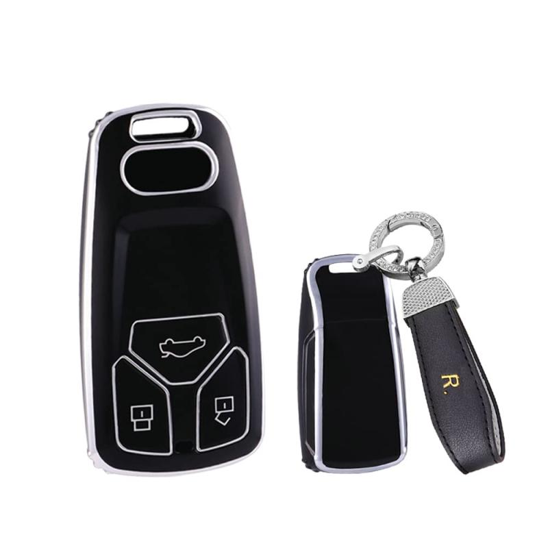 SANRILY アウディ向けの キーケース キーホルダー キーカバー キー保護 アウディ A4 A4L S48W A5 S5 RS5 TT Q7等に適用 高級 保護 落ちにく 傷 防止 オシャレ TPU