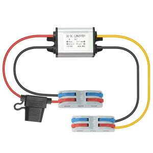 YABOANG dc-dc 降圧コンバータ 8-32V~5V電源、自動車、LEDライト、ボートドック、楽器などの5V3A 15W MAX電源トランスへのヒューズ付き電圧コンバータ、dcdc コンバーター 降圧
