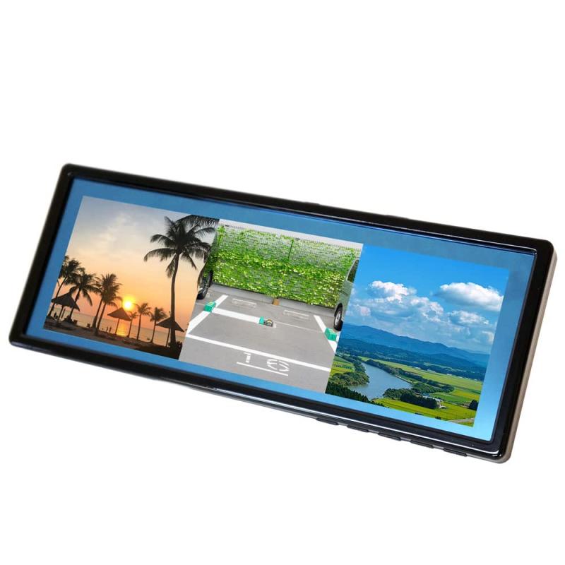 バックミラーモニター 9インチ 3画面 ルームミラーモニター 画面分割 トラック バックカメラ 12V 24V対..