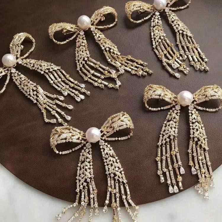 コート レディース DIY ※パールなし 空ホルダー 半完成品 ファッション ハイエンド リボン ブローチ コサージュ エレガント ピン セーター