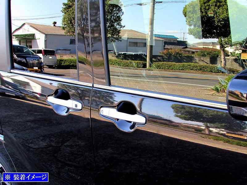 BRIGHTZ タントカスタム LA650S LA660S 超鏡面ステンレスメッキウィンドウモール 4PC 【 WIN－SIL－142 】 LA650 LA660 A650 A660 650 660 タント カスタム