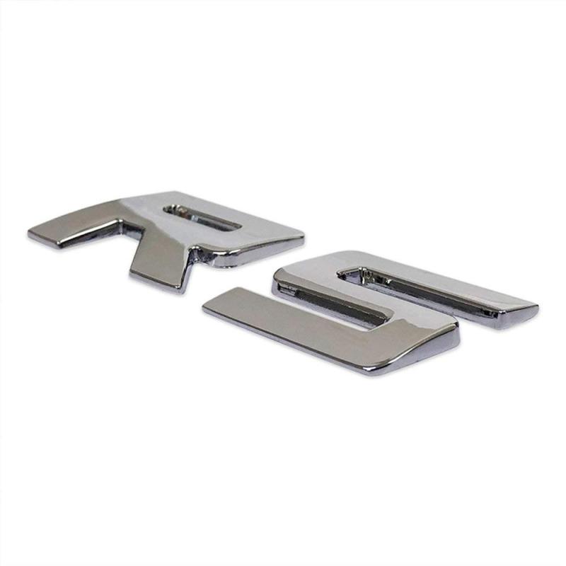 SUNNY メタリック文字エンブレムセット RSステッカー シルバー 金属製立体文字 愛車のドレスアップに 粘着シート 貼付簡単 3D文字ステッカー RS車にグレードアップ デコレーション RSエンブレ