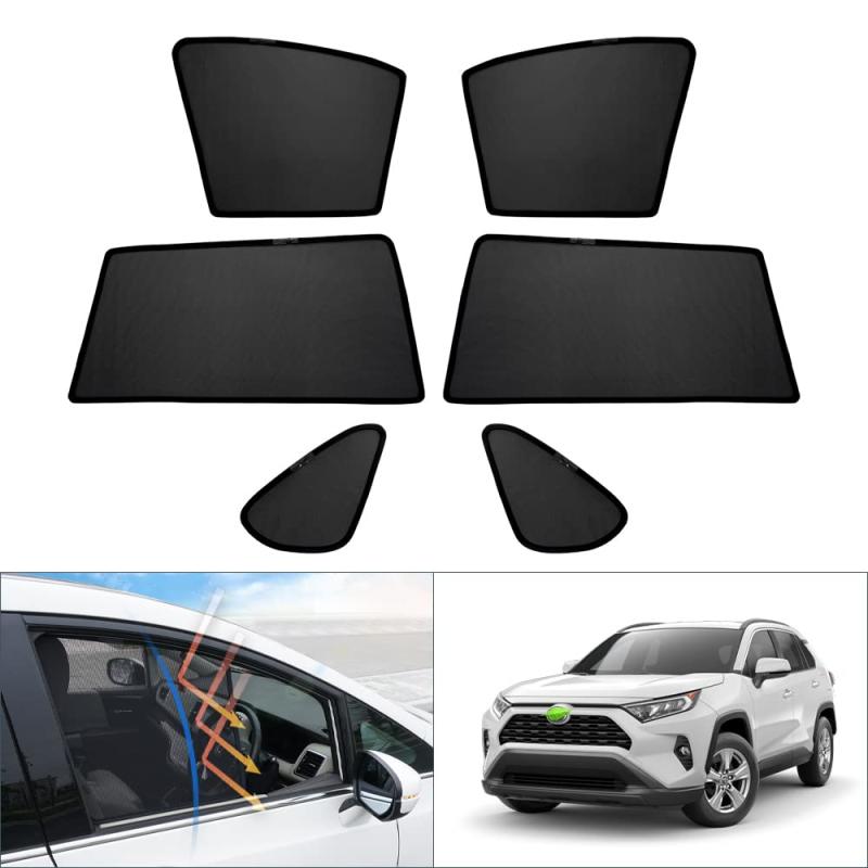 Auto Spec 新型RAV4 50系 メッシュカーテン サンシェード H31.4-現行 5代目 遮光カーテン カーシェード UVカット マグネット式 簡単着脱 遮光 断熱 インテリア 日よけ 車種専用