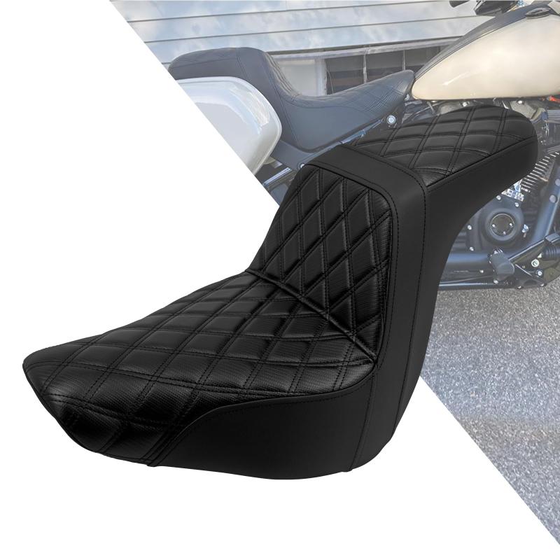 HDBUBALUS バイク シート ダブルシート 乗手 乗り手 乗客 ドライバー パッセンジャー 助手席 シート クッション タンデムシート ピリオンシート ハーレー ソフテイル ローライダー FXLR 107 ロー