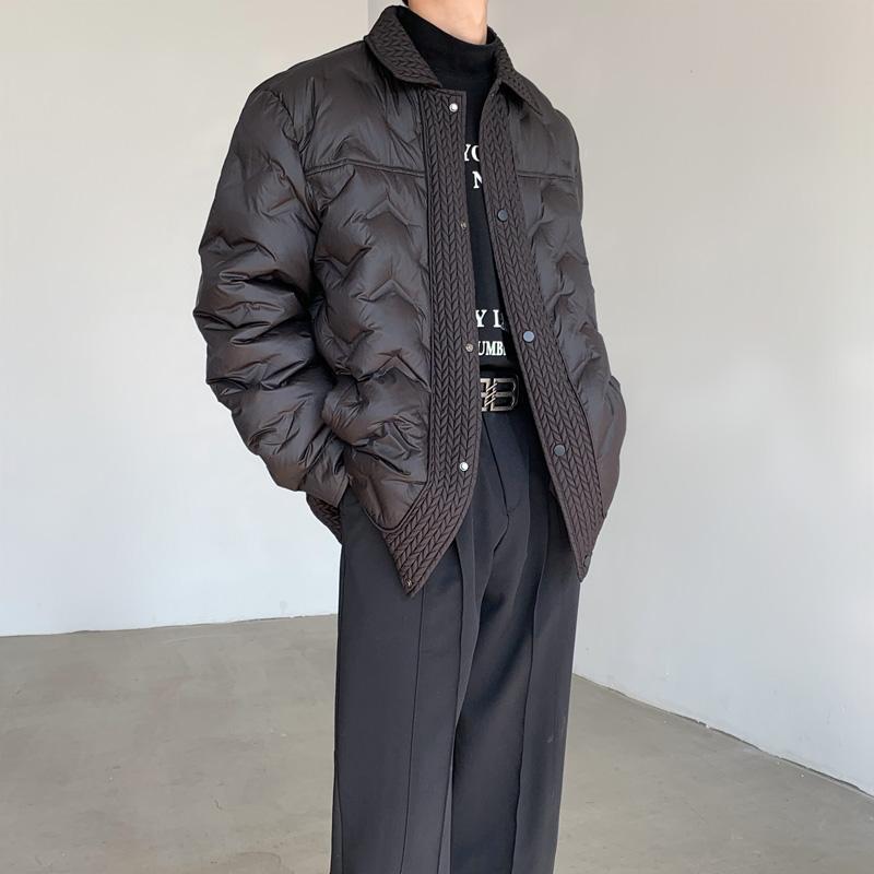 ジャケット メンズ 冬 かっこいい ダウン 麦穂 継ぎ ライト ライト 大人 風 ハイエンド トップス