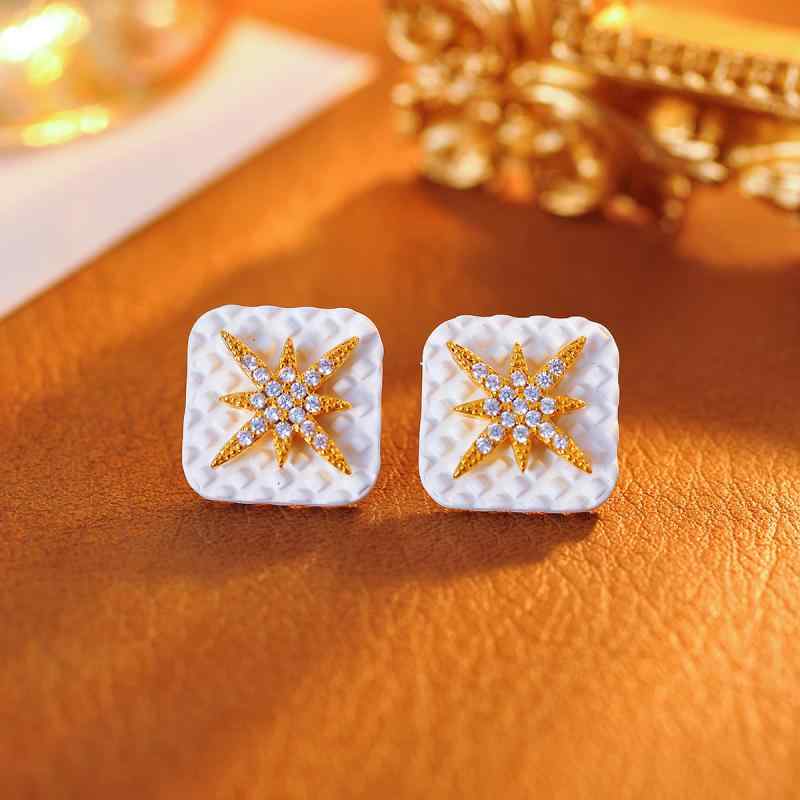 ピアス レディース 本金電気メッキ加工 銅製 八芒星 レトロ フレンチスタイル 個性的なデザイン ライトラグジュアリー 上品な エレガントな ファッション 通勤用