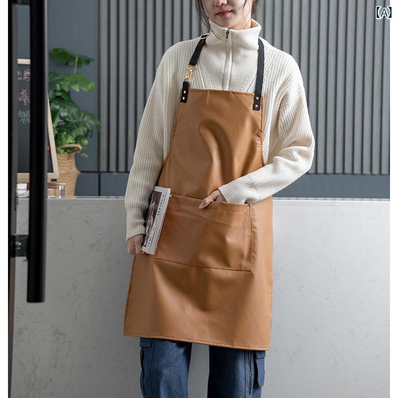 エン 前掛け 作業着 スモック 保護 DIY 家事 調理 防汚 防水 家庭 キッチン カバー...