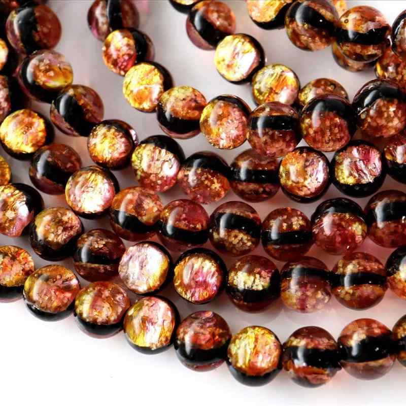 蓄光 ケラマ サンセットオレンジ ホタルガラス 一連 ビーズ売り 沖縄 お土産 慶良間諸島