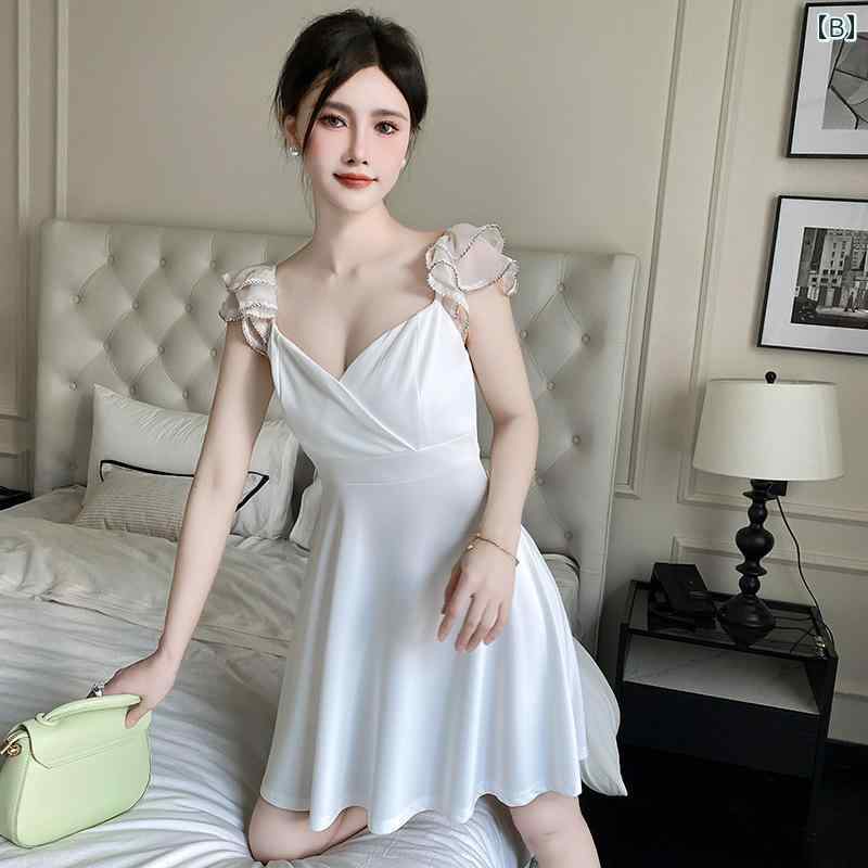 エステシャン マッサージ師 按摩師 キャバ セクシー ドレス ウエスト スリム aライン ローカット バックレス 作業 ユニフォーム