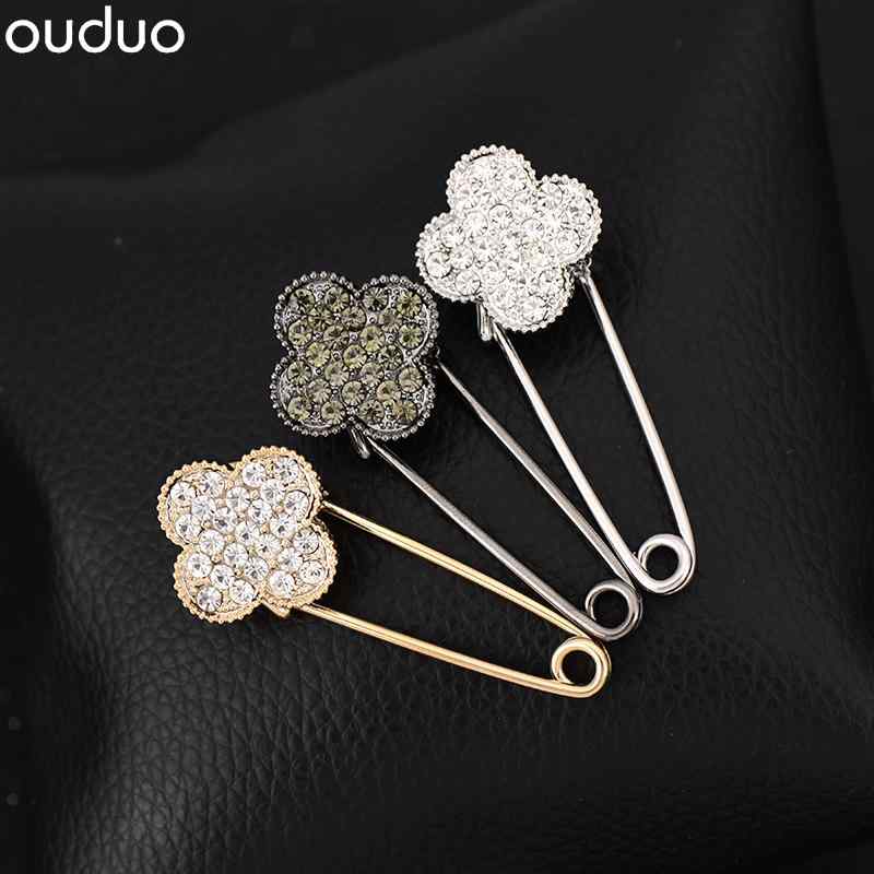 ブローチ レディース おしゃれ 四つ葉 クローバー 小さめ 露出防止 ピン かわいい 韓国 コサージュ レディース アクセサリー コートピン カーディガン