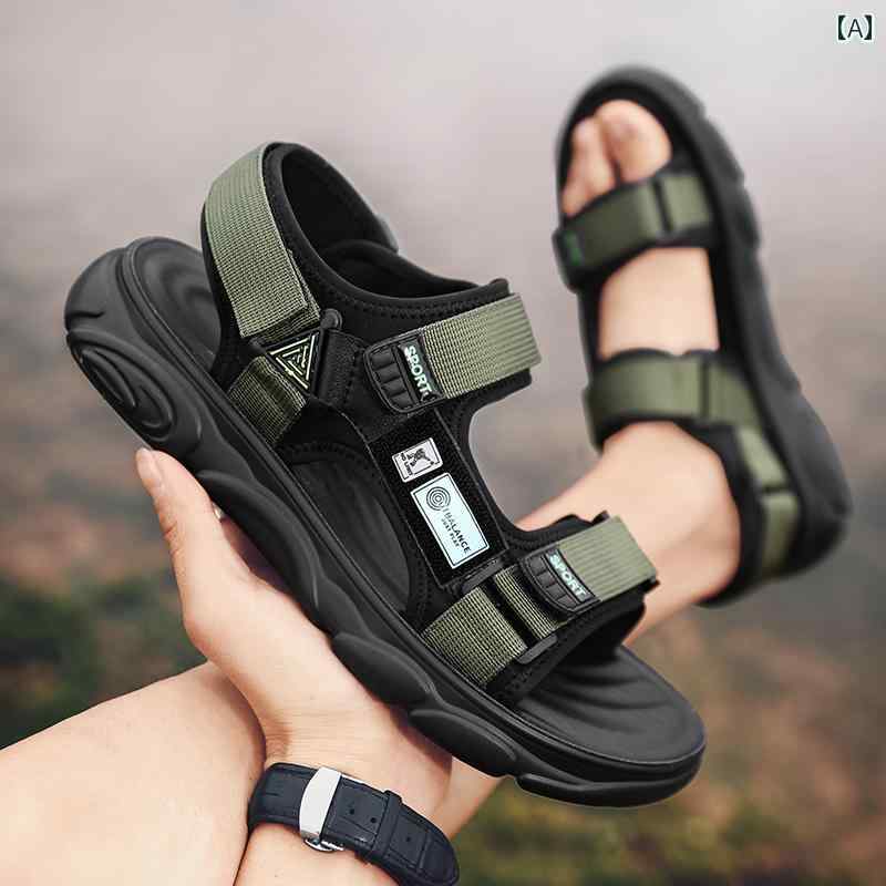 メンズ 夏 ビーチ シューズ アウトドア スポーツ サンダル ティーンエイジャー 中学生 滑り止め 登山 川下り ウェーディングシューズ