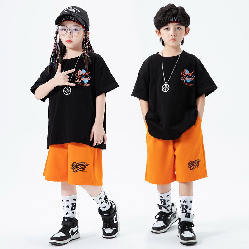 子供服 女の子 男の子 Tシャツ スウェットパンツ コスチューム バンド ダンス ヒップホップ ストリート系 パフォーマンス 衣装 クール かっこいい キッズ