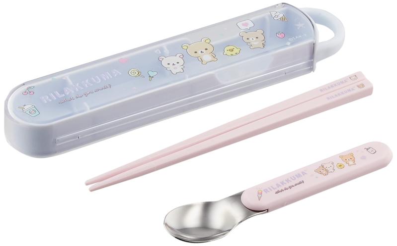 弁当用箸 カトラリー はし スプーン 食洗機対応 PP製ケース 樹脂製フタ メタクリル樹脂製はし ステンレス ABS樹脂製スプーン
