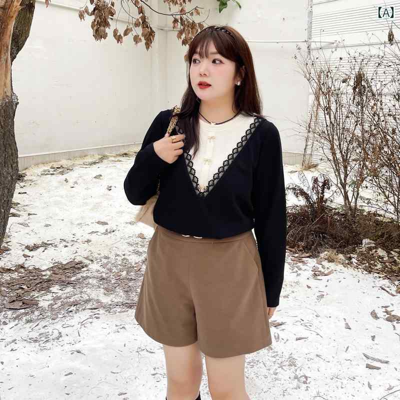 レディース ぽっちゃり 婦人服 トップス 重ね着風 カジュアル ニット おしゃれ 大きいサイズ ゆったり シック フレンチ 冬