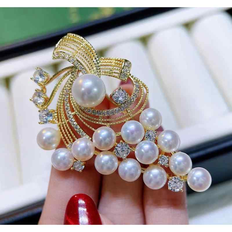 コート レディース DIY ※パールなし 空ホルダー 半完成品 ファッション マルチ ビーズ ブドウ ブローチ 厚手 金 メッキ ジルコン ピン パール コサー...