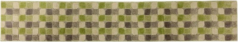 程良い弾力 踏み心地ふかふかの キッチンマット グリーン ファブリック 四葉のクローバーがモチーフ 洗濯OK 滑り止め加工 インテリアマット 45×252cm、60×252cmからお選びいただけます