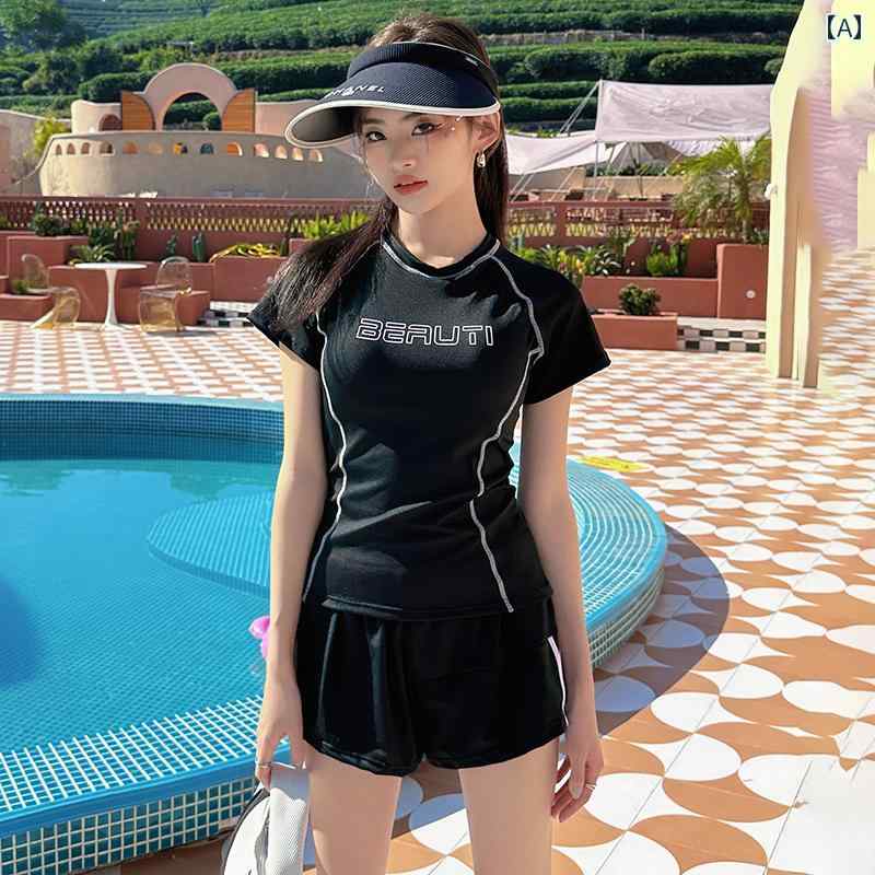 Two-Piece - レディース スポーツ 水着 大きいサイズ フィットネス トレーニング スイムウェア 女性用 ハイエンド セパレート ビーチ プール リゾート 旅行 ホット スタイル 体型カバー 着痩せ 見せ