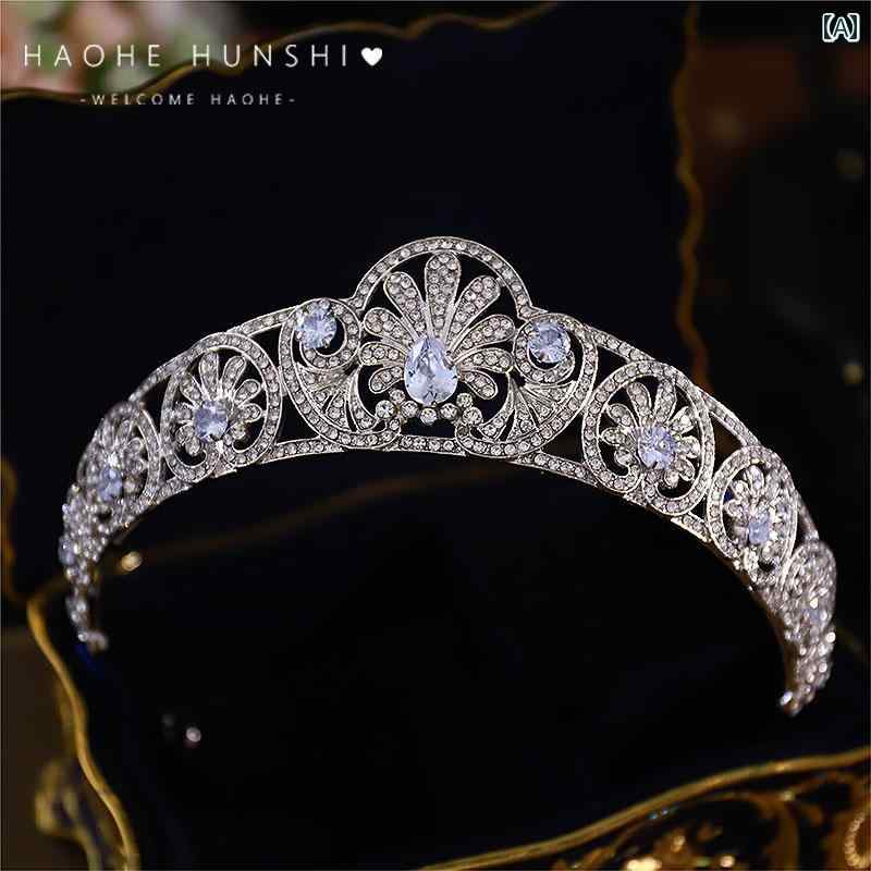 フランス 花嫁 ティアラ プリンセス 結婚式 ウェディング レトロ 上品 ウェディングアクセサリー エレ..