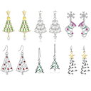 ピアス イヤリング レディース クリスマス カラフル ジルコニア クリスマスツリー スター 上品な高級感 かわいい フェミニン ファッショントレンド 合金製
