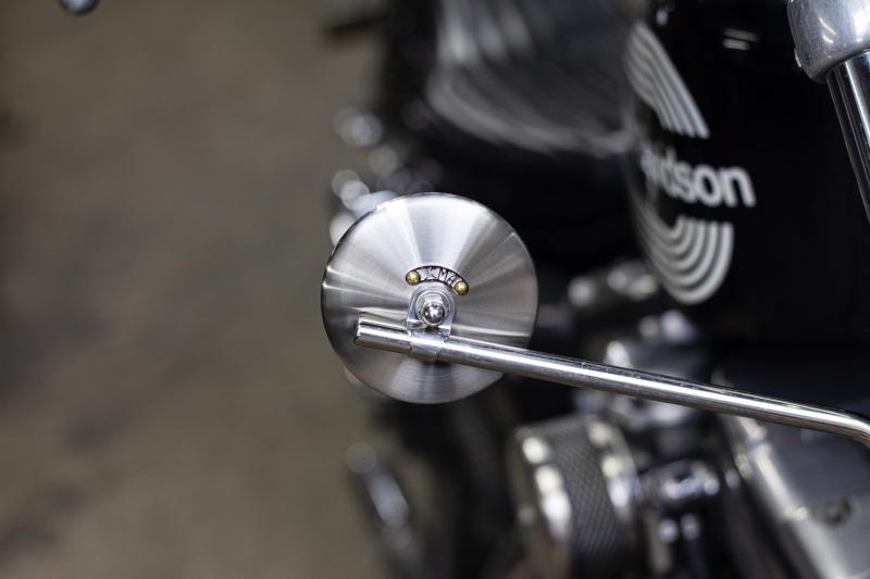 JCMAミラー φ80 ヘアライン 4. Nickel/Brass(ニッケルタグ/ブラスリベット) MOTOR ROCK (MR-HC059H)