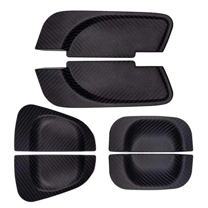 AUTO-MP ドアノブアンダーカバー ハイエース/レジアスエース 200系 4型 5型 6型 DX/GL ドアノブプロテクター ドアハンドル カバー カーポン調 傷防止 パーツ 外装 6Pセット