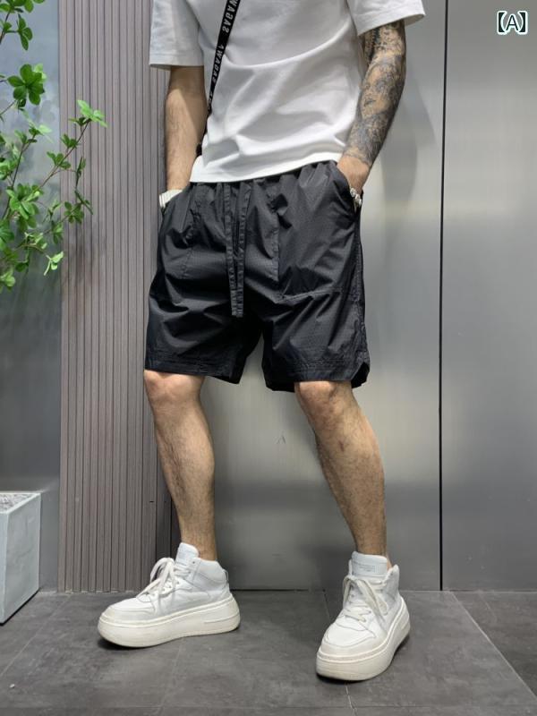 Short, Half Pants - ハーフパンツ 夏 メンズ 通気性 カジュアル パンツ ひんやり 涼しい 快適 速乾 ゆったり スポーツ 五分丈 メンズ シンプル さわやか