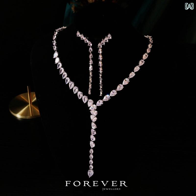 ファッション パーティー 結婚式 レディース デート アクセサリー エレガント ネックレス 花嫁 ブライダル 韓国 ピアス セット