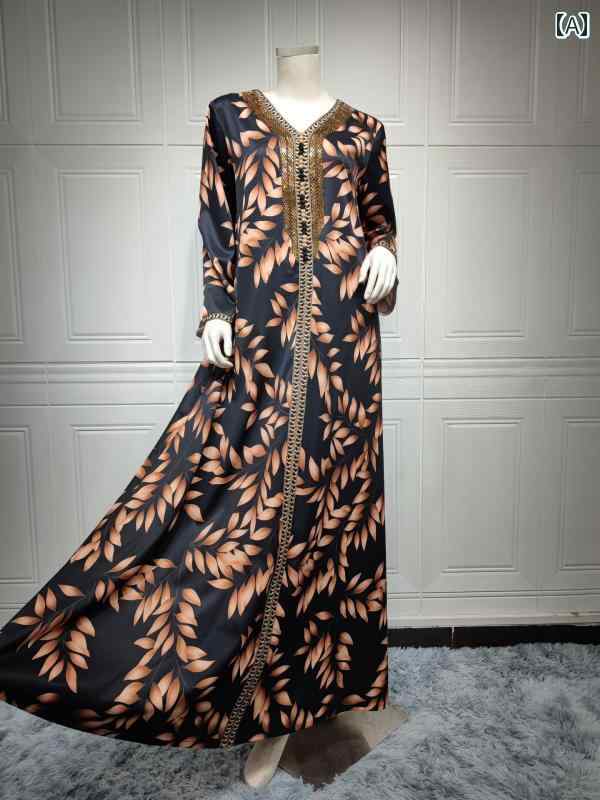 レディース エスニック ドレス ワンピース アメリカ 東南 アジア 中東 用 ローブ プリント 大きいサイズ ホット マキシ丈