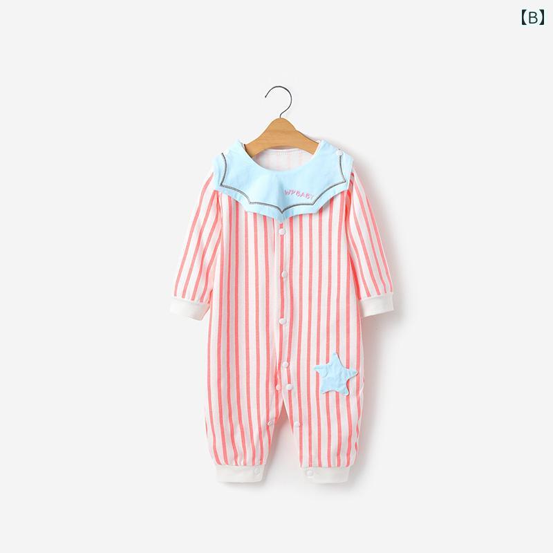 ロンパース かわいい ベビー 服 春秋 薄い 新生児 女の子 ジャンプ スーツ 満月 百日 王女 外出着 ハイハイ 服 2
