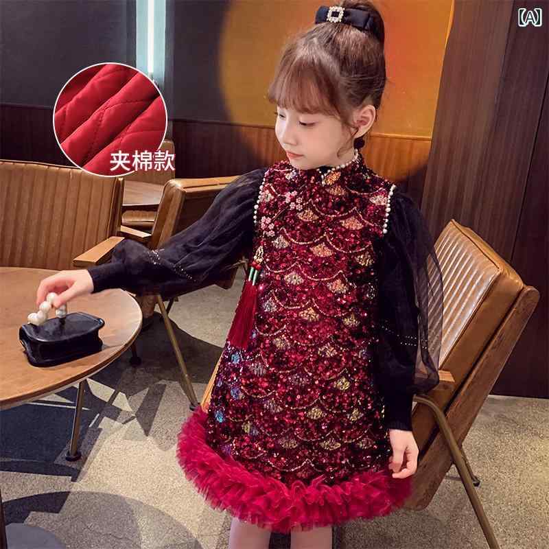 Other - 女の子 ドレス ワンピース シンプル カジュアル かわいい キッズ 幼児 子供 キッズファッション 子供服 冬