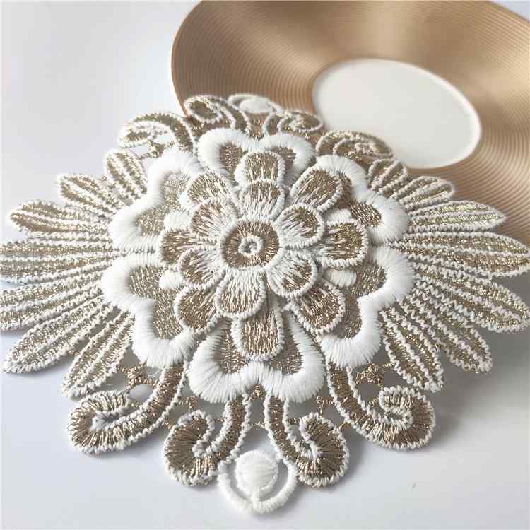 フラワー バッチ アップリケ ワッペン ステッカー 立体 レース 衣装作 素材 精巧 服 装飾 かわいい キ..