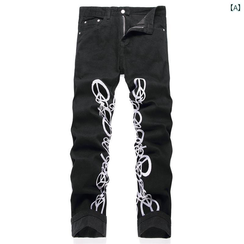 メンズ ジーンズ ジーパン デニム カジュアル おしゃれ 個性 パンツ ストリートファッション ボトムス ズボン ロングパンツ