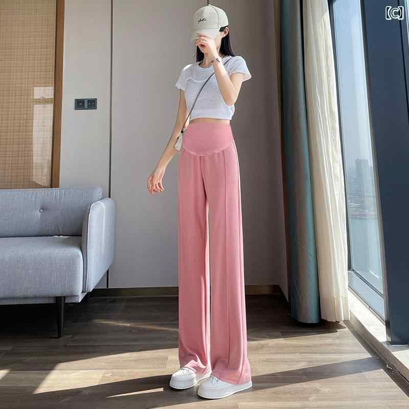 マタニティパンツ ワイドパンツ ロングストレート 薄手 夏 カジュアル ゆったり 快...