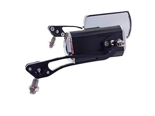 (nakira) 折りたたみ可能 カスタム ミラー メッキ ブラック アルミ 左右セット 10mm 正ネジ 汎用 バイク 588