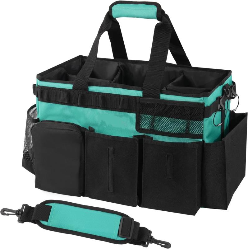 ツール収納バッグ 多機能 大容量 オックスフォード生地 頑丈 耐久性 洗車 掃除 ガーデニング DIY 作業用 家庭用 キッチン バスルーム ボックス型 シンプル 小物整理 雑貨収納