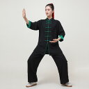 太極拳ウェア カンフーウェア 体操 武術 スポーツウェア 中国 太極拳 練習 競技 パフォーマンス エレガント コットン レディース